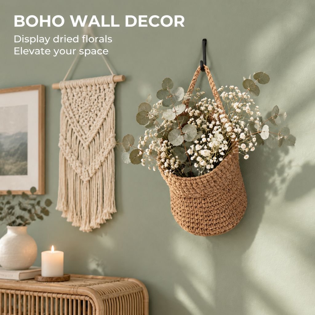 Handwoven Wall Hanging Multifunctional Storage Basket