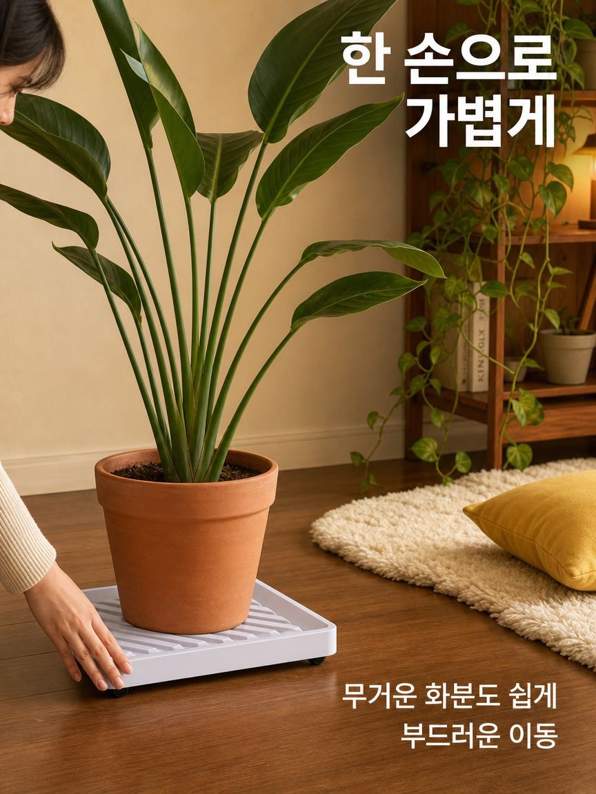 고급 정사각형 통기성 숨겨진 이동식 화분 받침대(바퀴 포함)