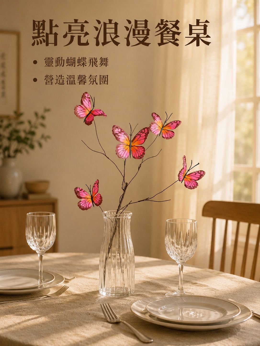 家居裝飾用仿真蝴蝶枝