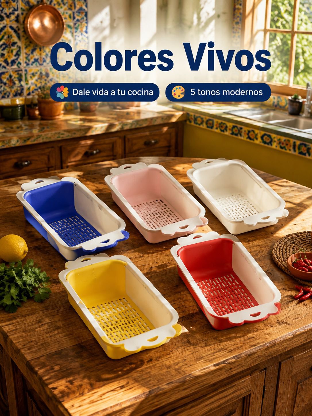 Cesta extensible para lavar y escurrir verduras de grado alimenticio con dopamina