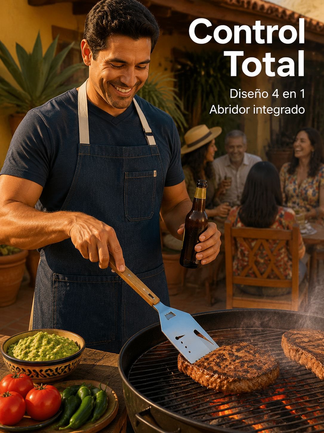 Espátula multifuncional para barbacoa