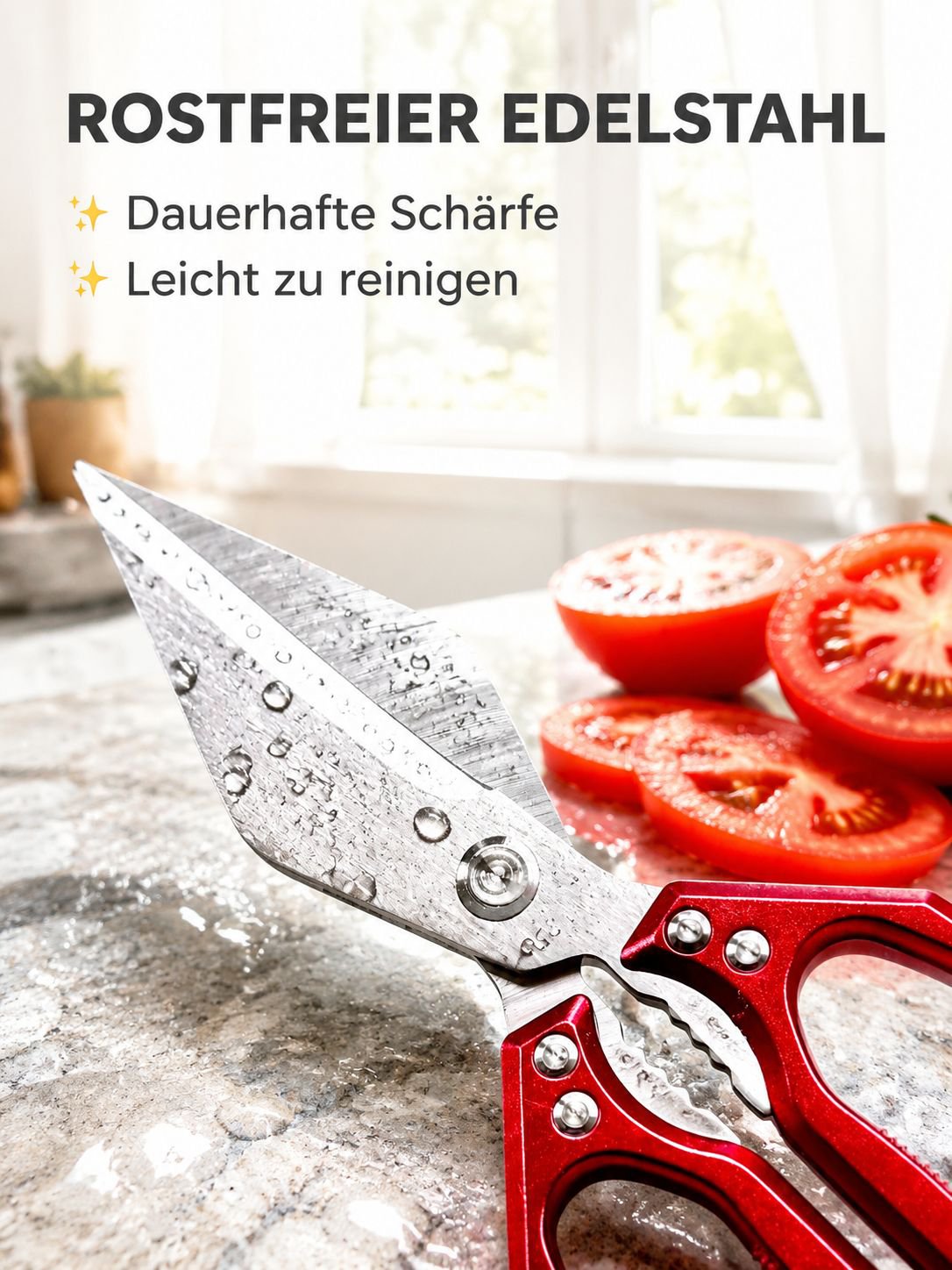 Verstärkte Küchenschere mit großem Kopf