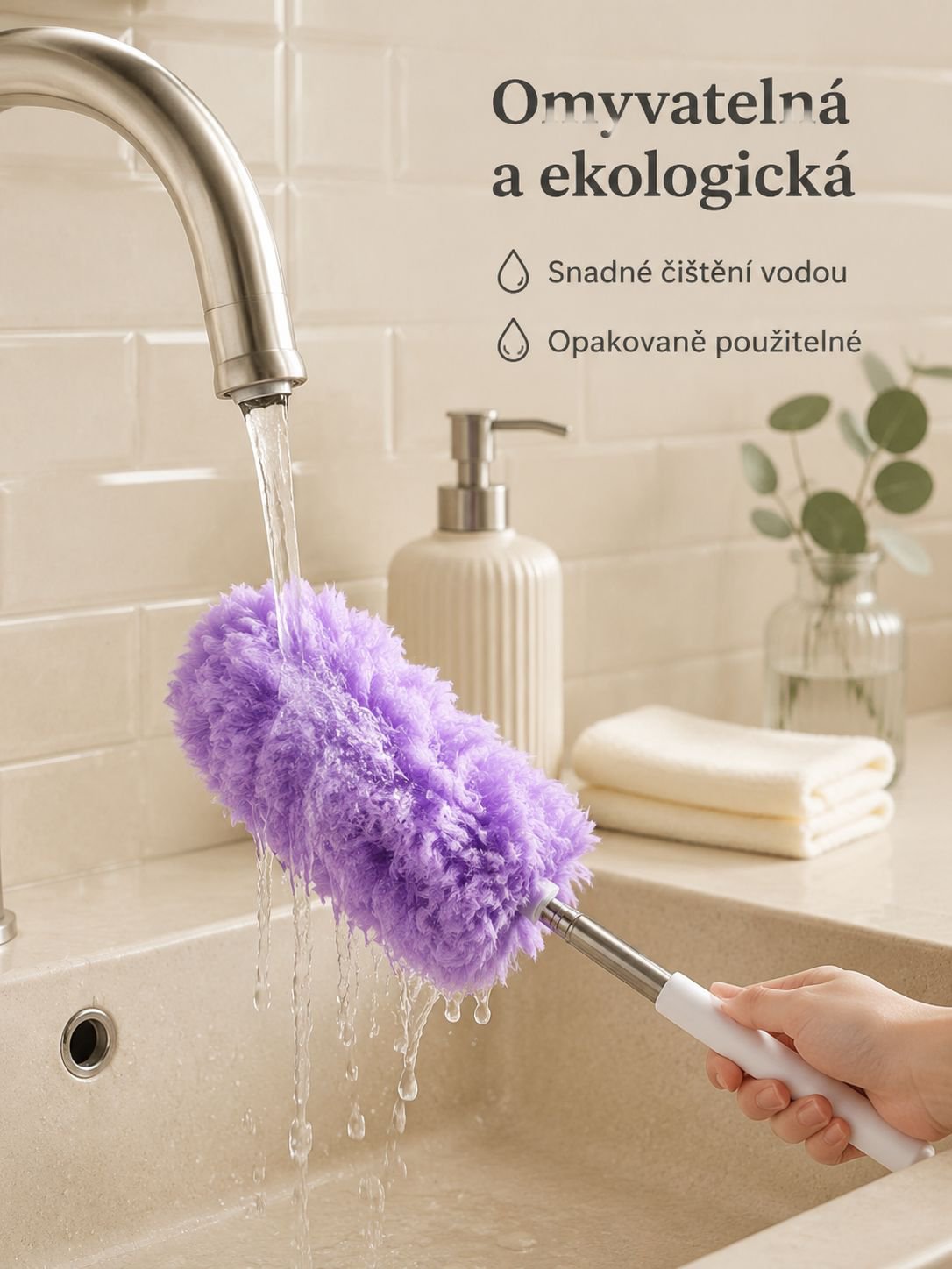 Elektrostatický teleskopický prachovka