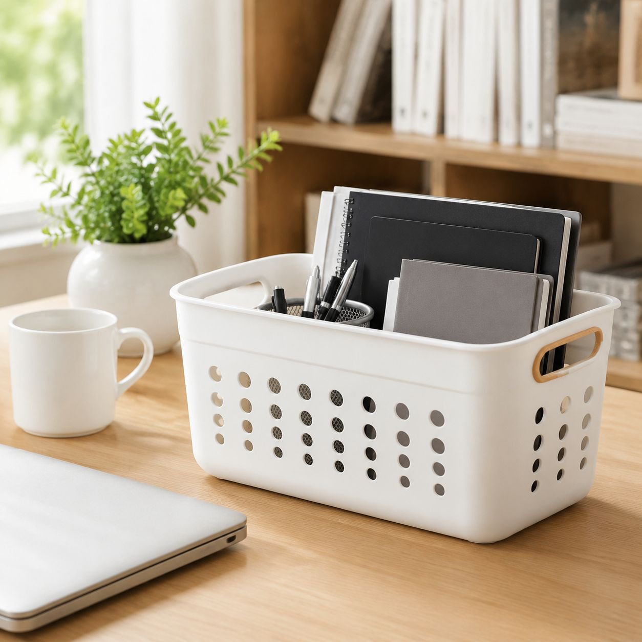 Lightweight basket holding children's books