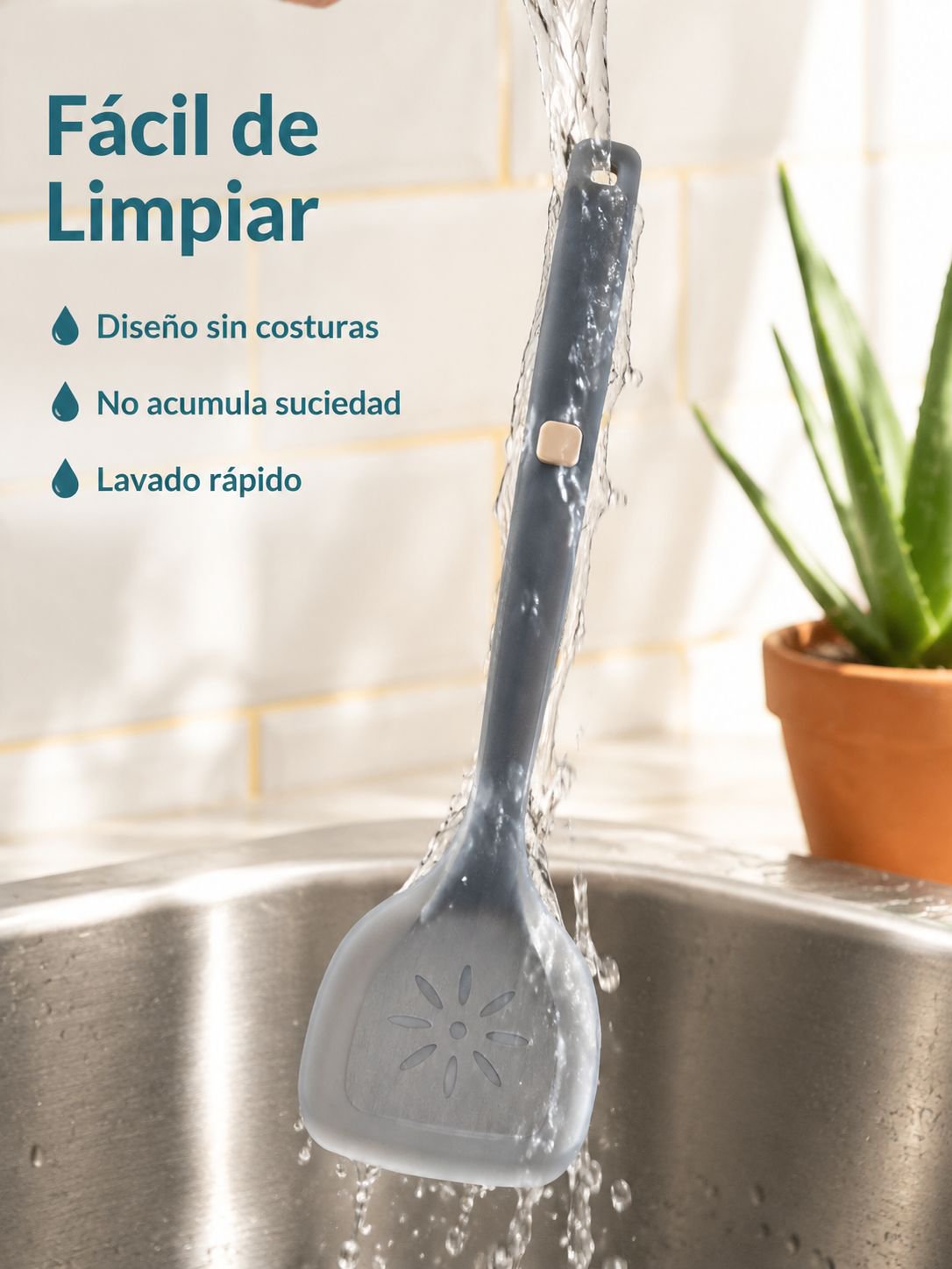 Espátula de cocina de silicona semitransparente