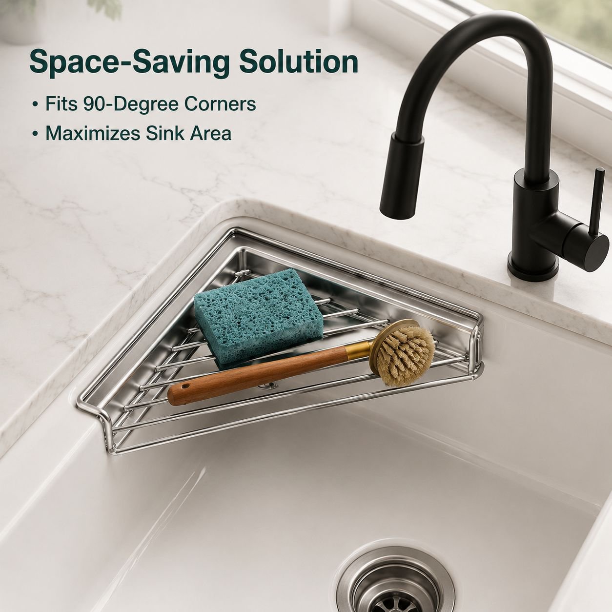 Stainless steel kitchen sink drain rack