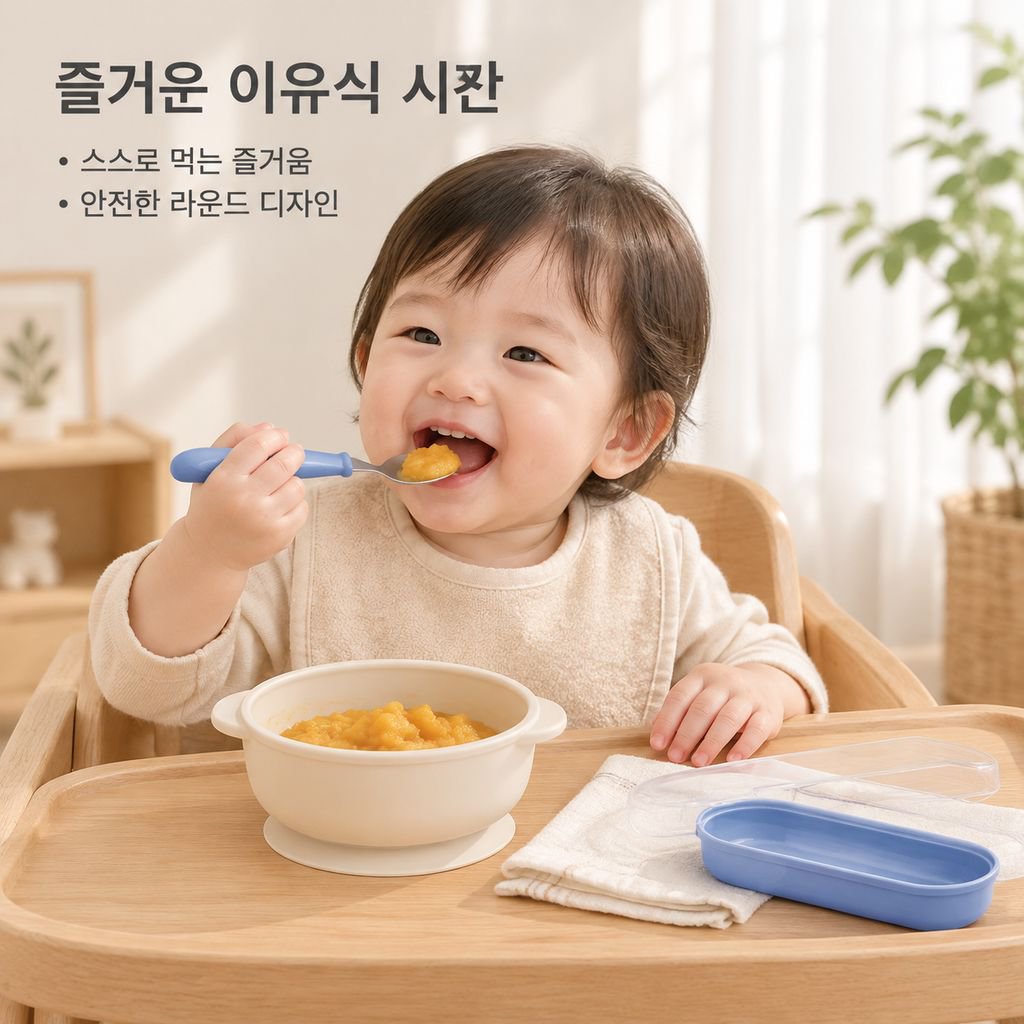 스테인리스 어린이 식기 세트 아기 전용 숟가락 포크