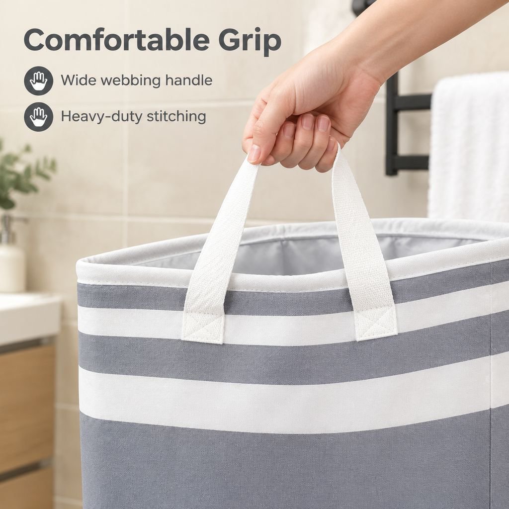 Large Foldable Laundry Basket with Handles