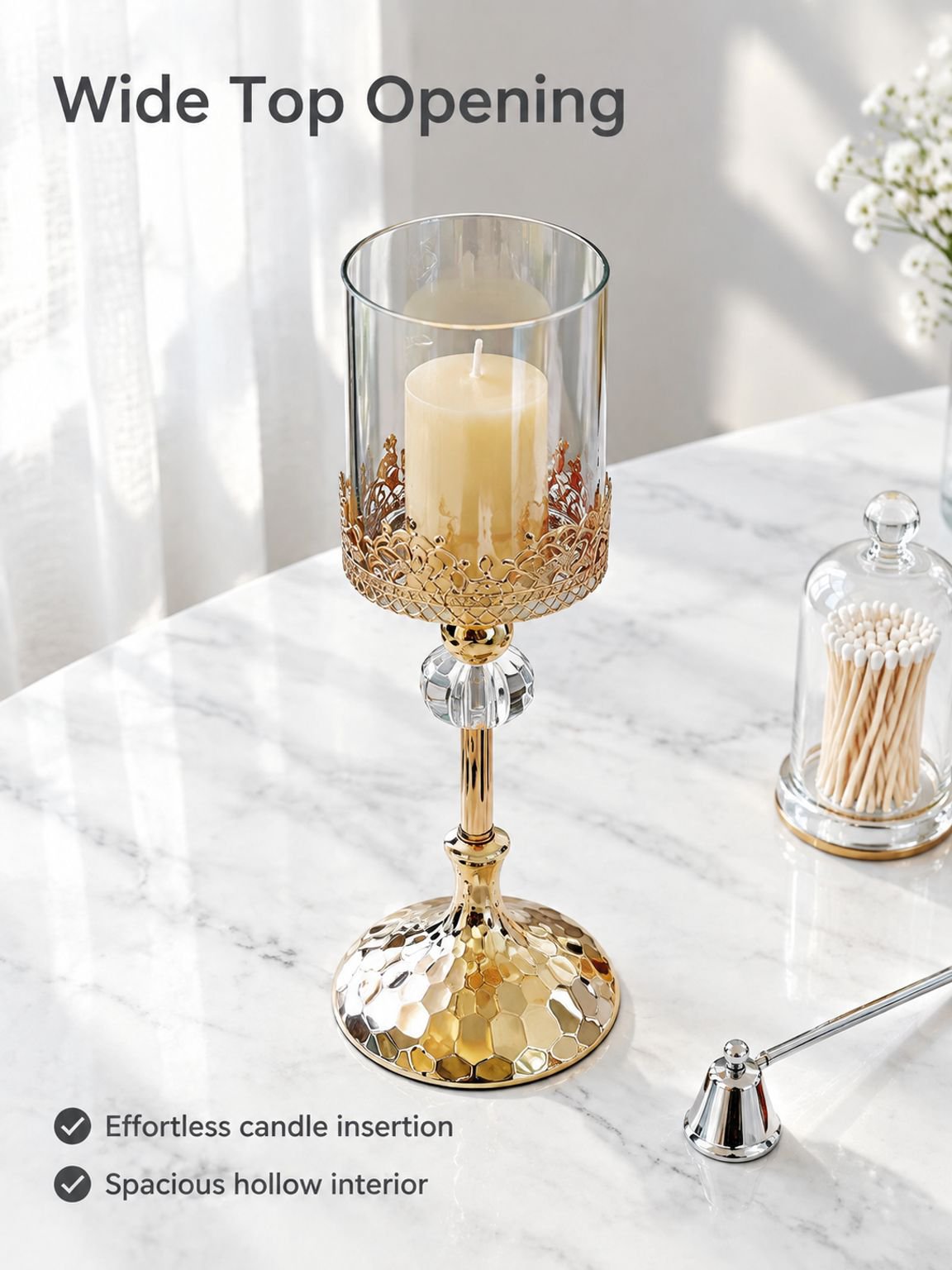 Luxury candle holder for party and event table styling