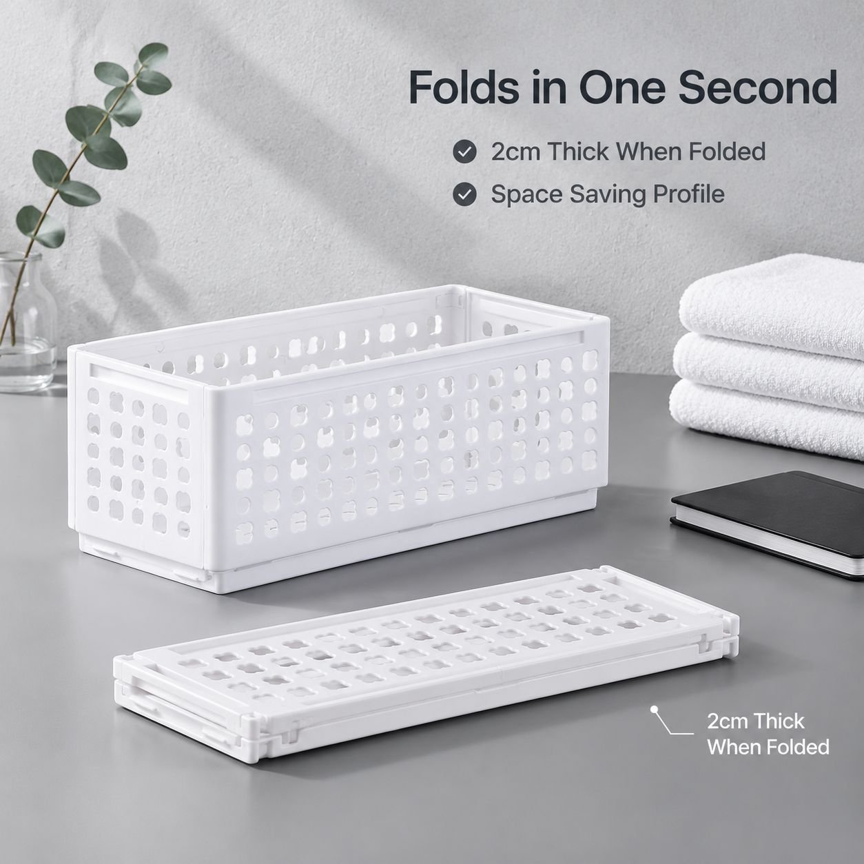 Foldable Desktop Plastic Storage Basket