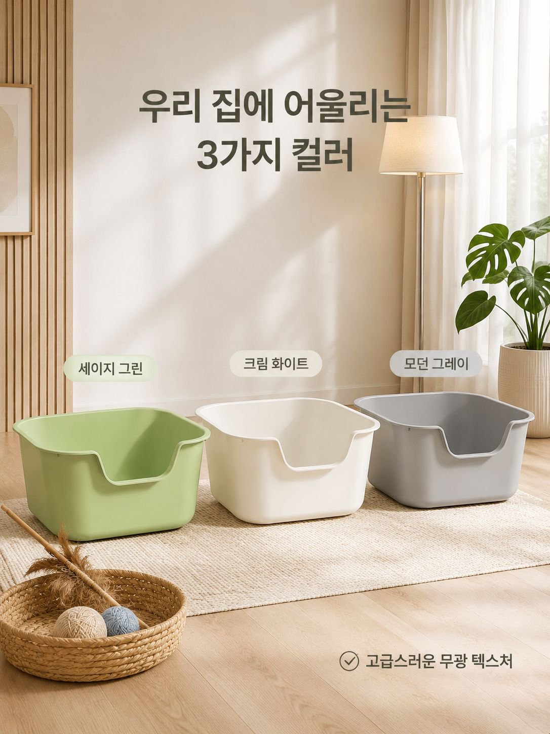 오픈형 고양이 화장실 대용량 플라스틱 고양이 화장실