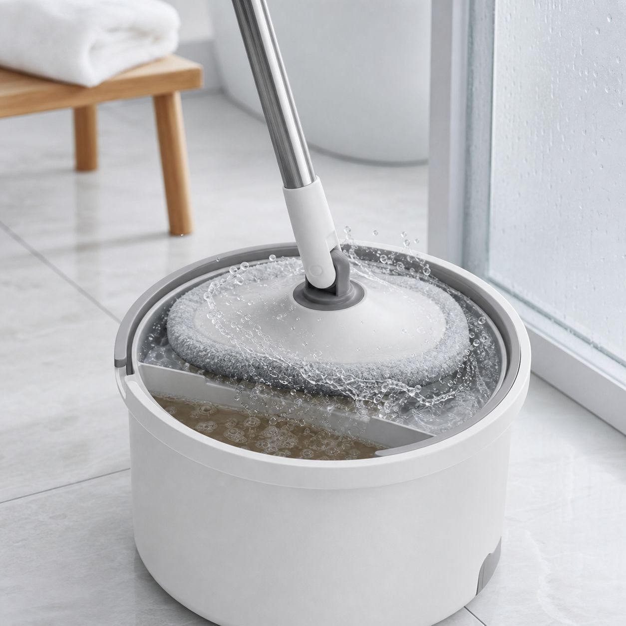 Lazy Mop and Bucket Set, Wet and Dry Separation Hands-Free Home Cleaning Tool