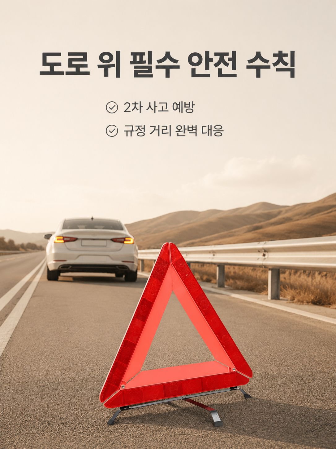 삼각대 경고판 편리한 차량 고장 정차 반사형