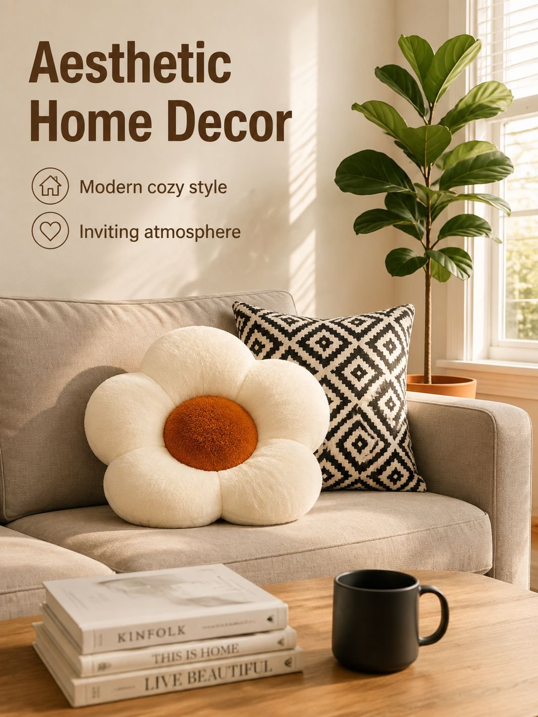 Cute Sunflower Sofa Back Pillow