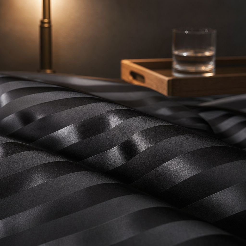 American Light Luxury Comfortable Silk Satin Three-Piece Bedding Set