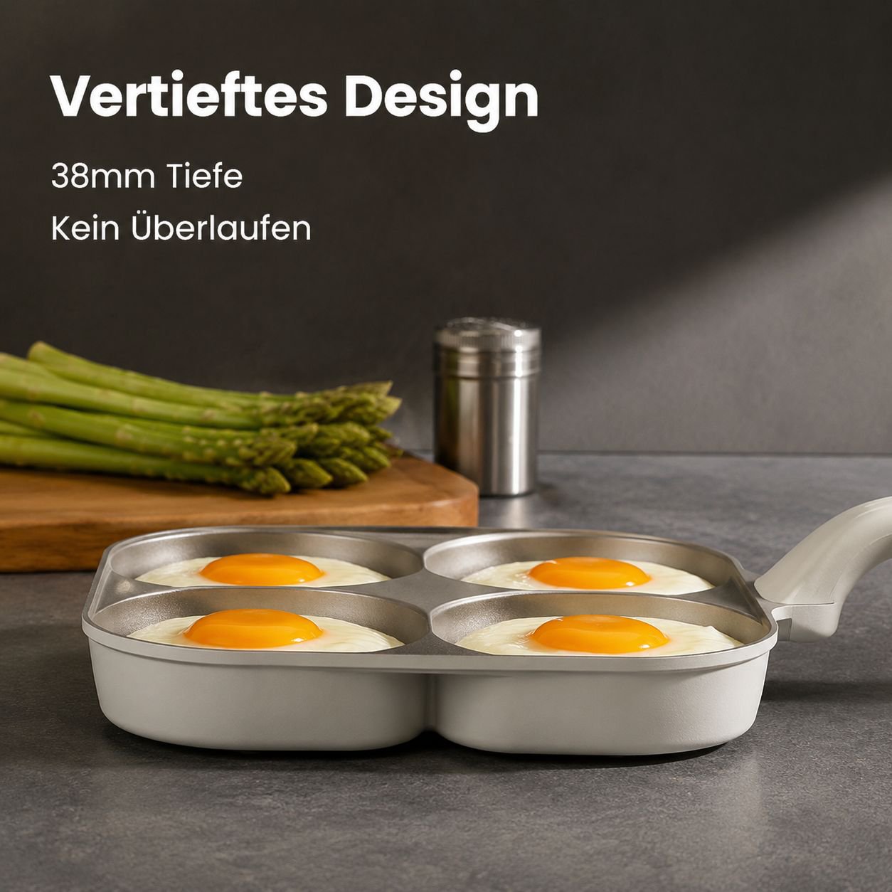 Keramik-Eierpfanne mit vier Mulden