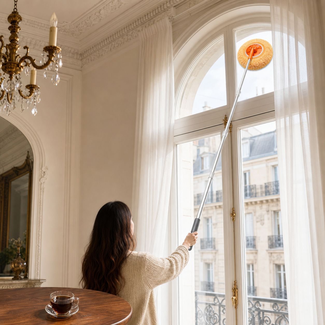 Motif tournesol lumineux sur serpillière pliable