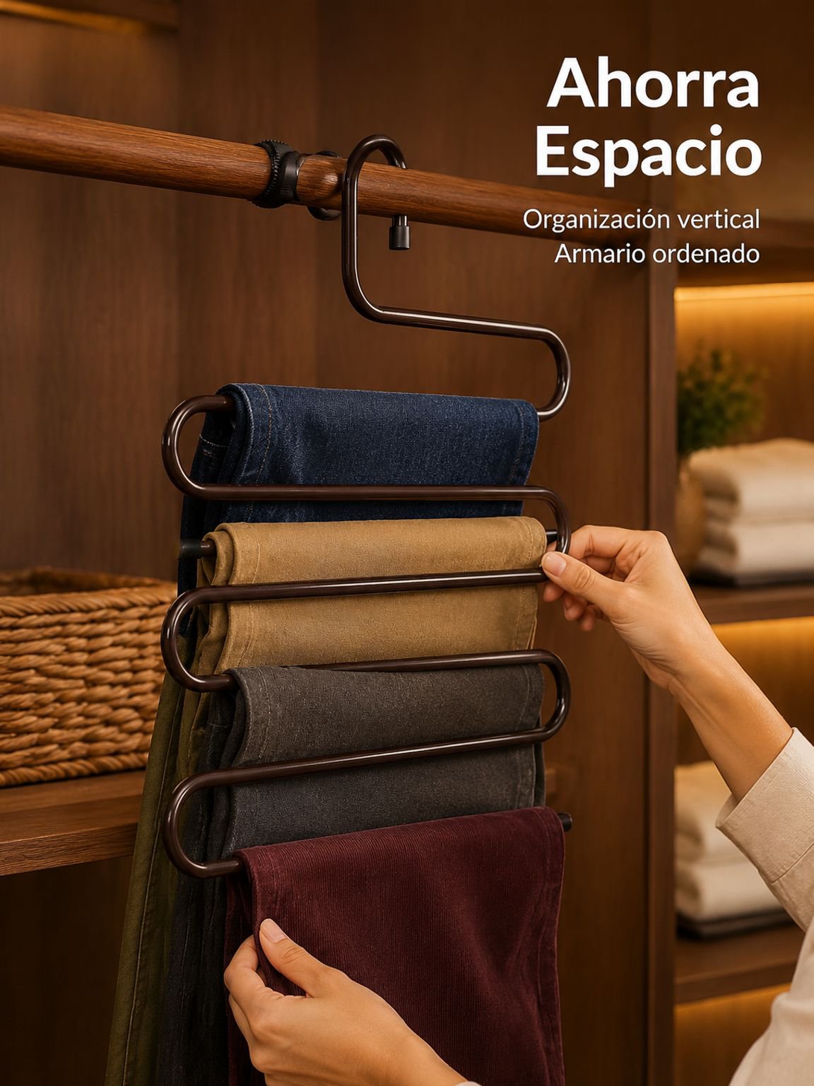 Perchero para pantalones en forma de S de acero inoxidable multifuncional