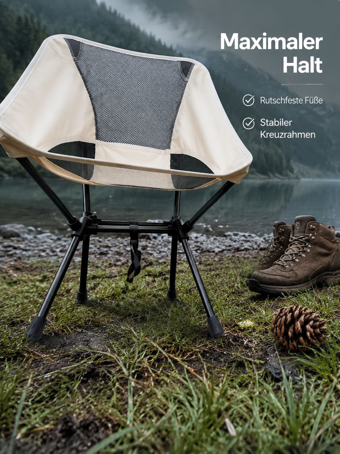 Tragbarer Outdoor-Faltstuhl, Strandstuhl, Angler-Tischstuhl, Zelt-Faltstuhl