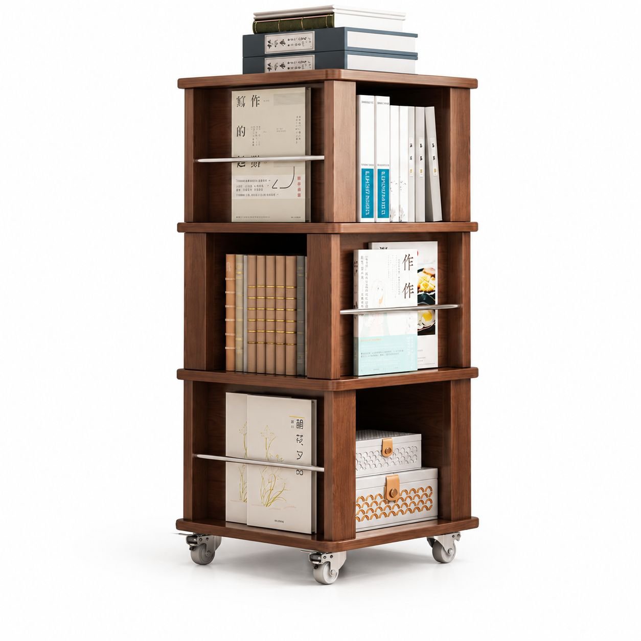 Second-hand Rotatable Magazine Stand Movable Children's Bookshelf for Living Room