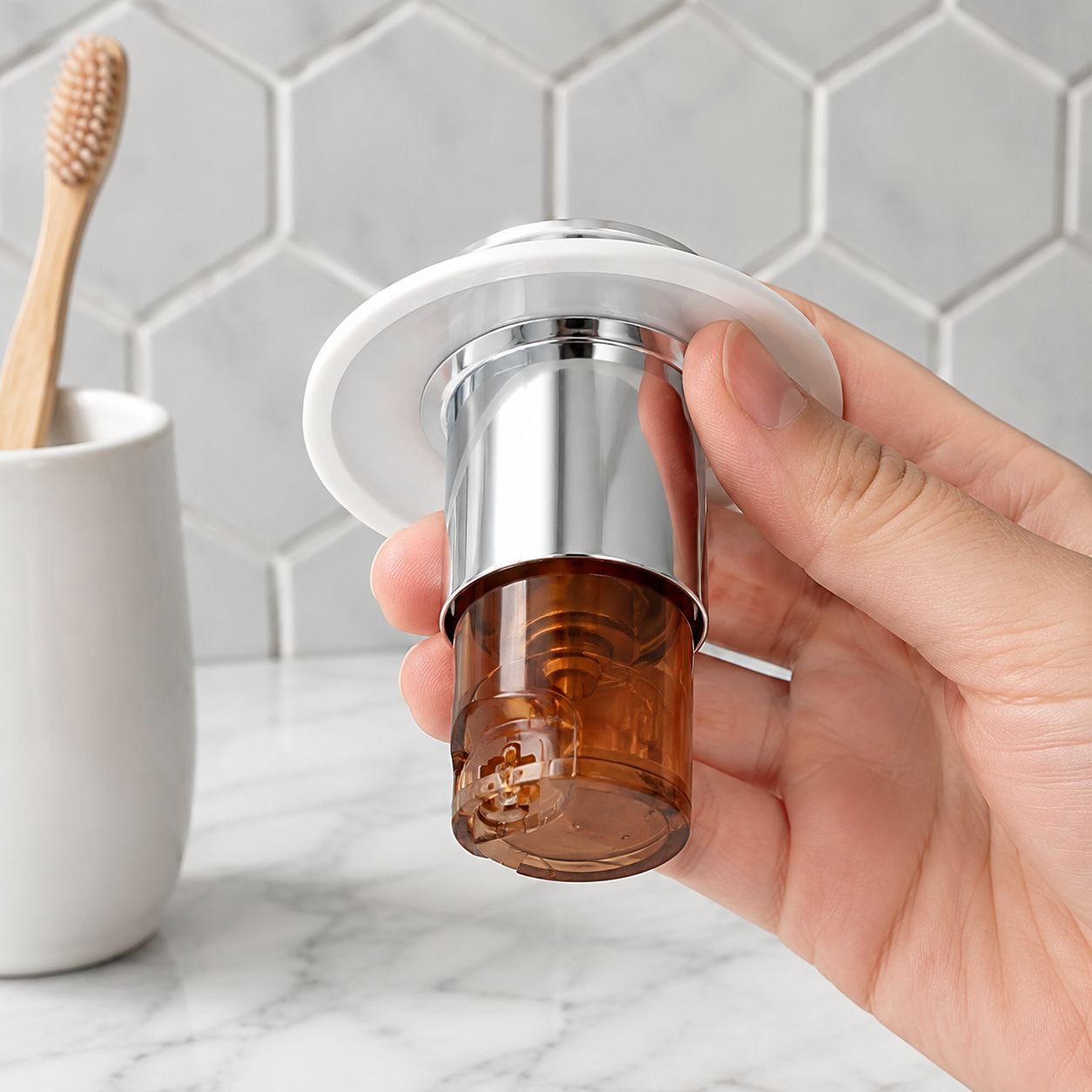 Easy to clean stainless steel sink stopper