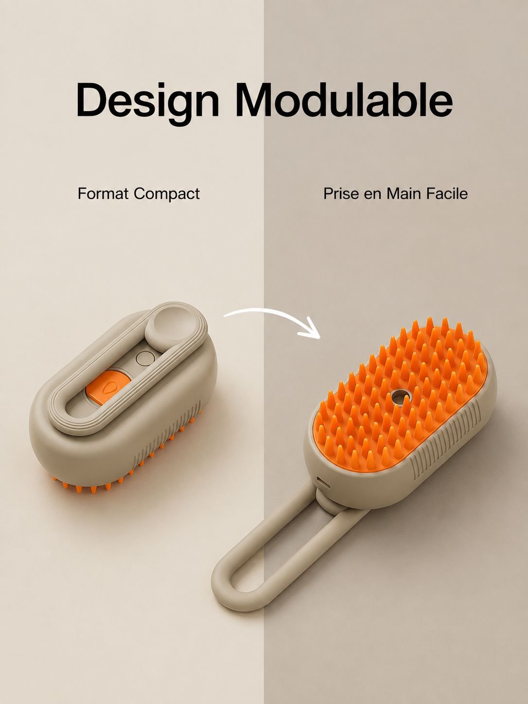 Brosse de toilettage pour animaux à vapeur électrique