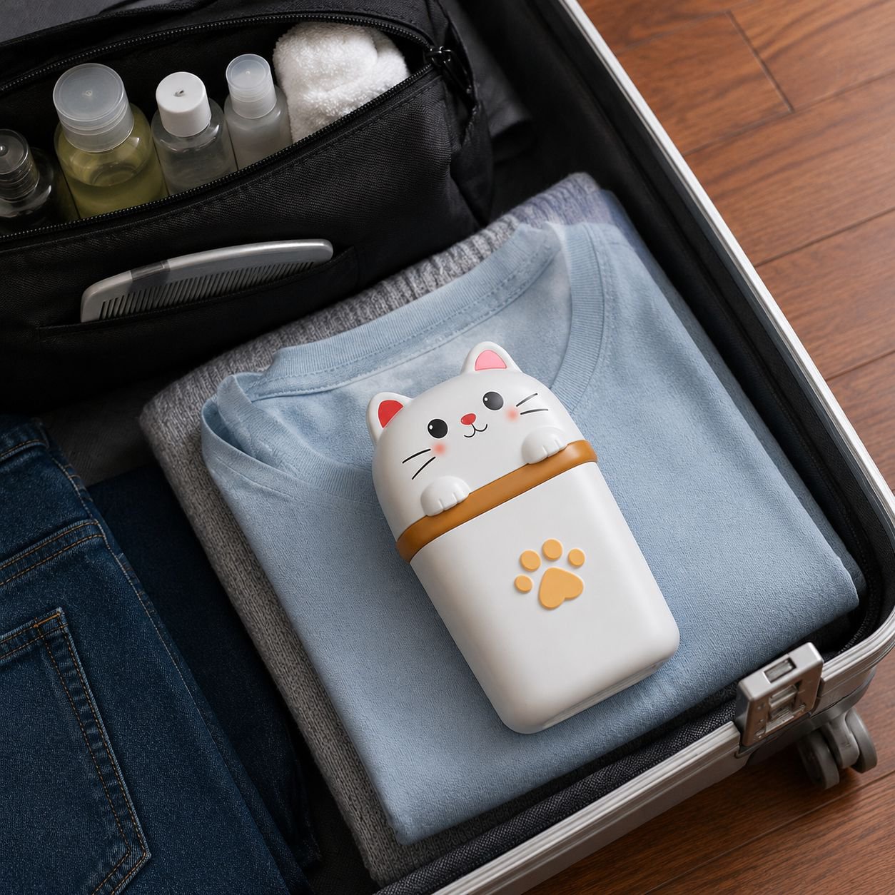 Portable Cute Cat Sealed Soap Box Travel Home Drain Storage