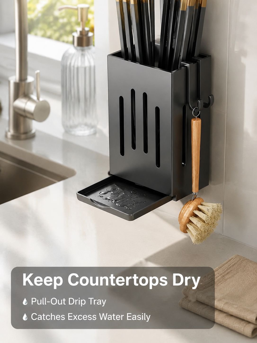 Kitchen wall-mounted chopstick holder
