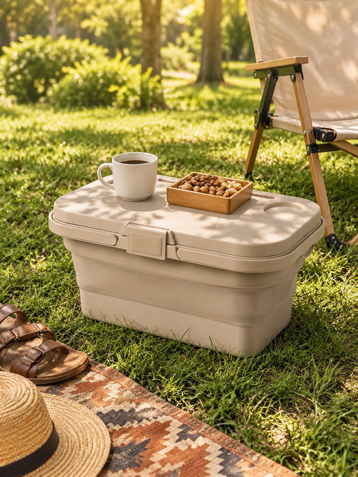 Cesta de picnic portátil y multifuncional diseñada para días al aire libre