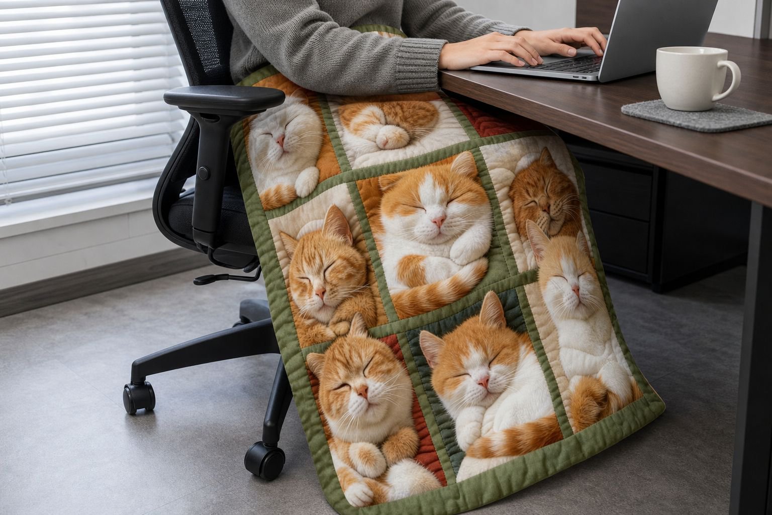 Soft and fluffy retro style cat blanket