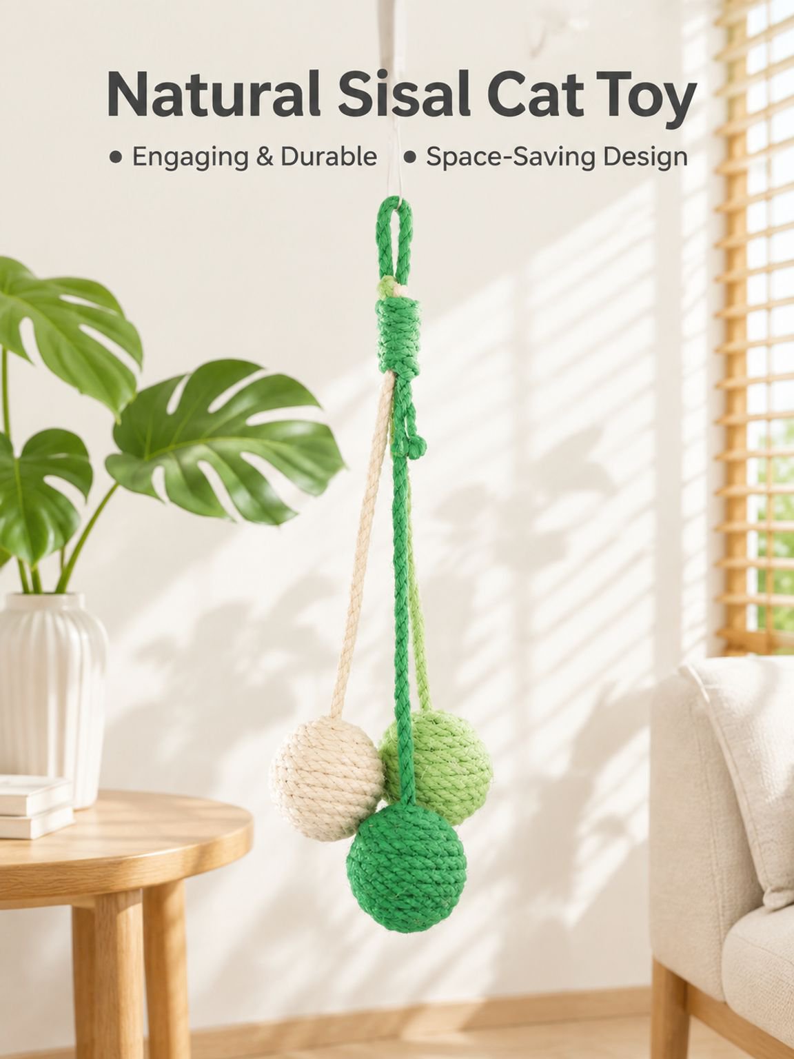 Hanging sesame ball cat toy