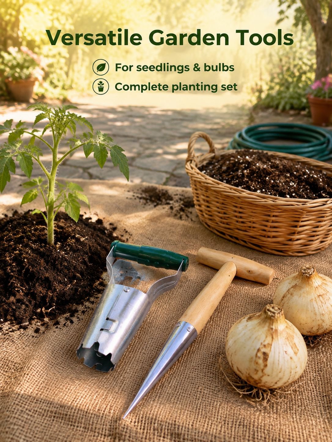 Multi-functional Gardening Hole Punch and Transplanter