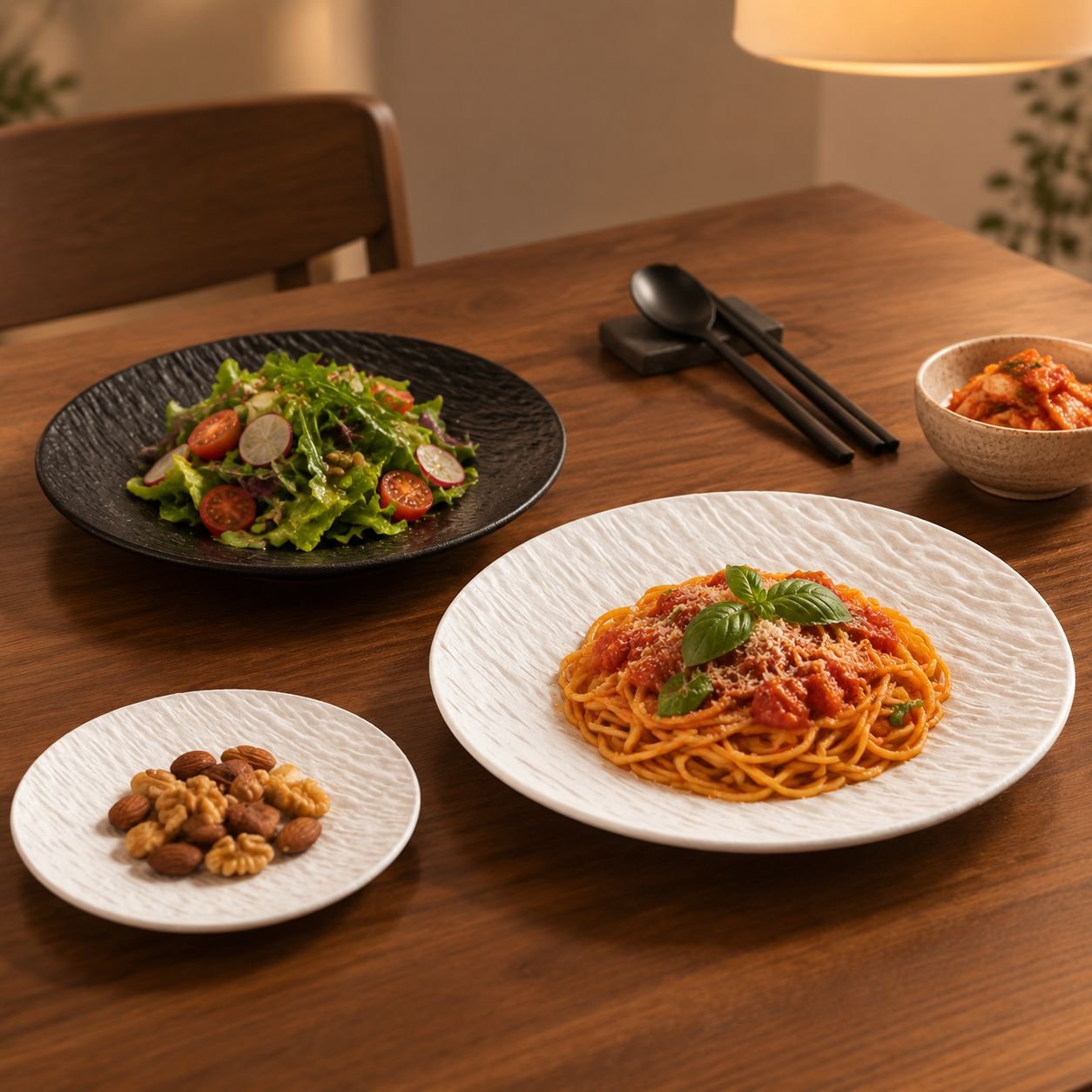 흑백 접시, 요리 접시, 차오저우 식기, 평평한 접시, 원형 접시, 새로운 스타일의 고급 세라믹 접시, 고급스러운 무광 스테이크 접시
