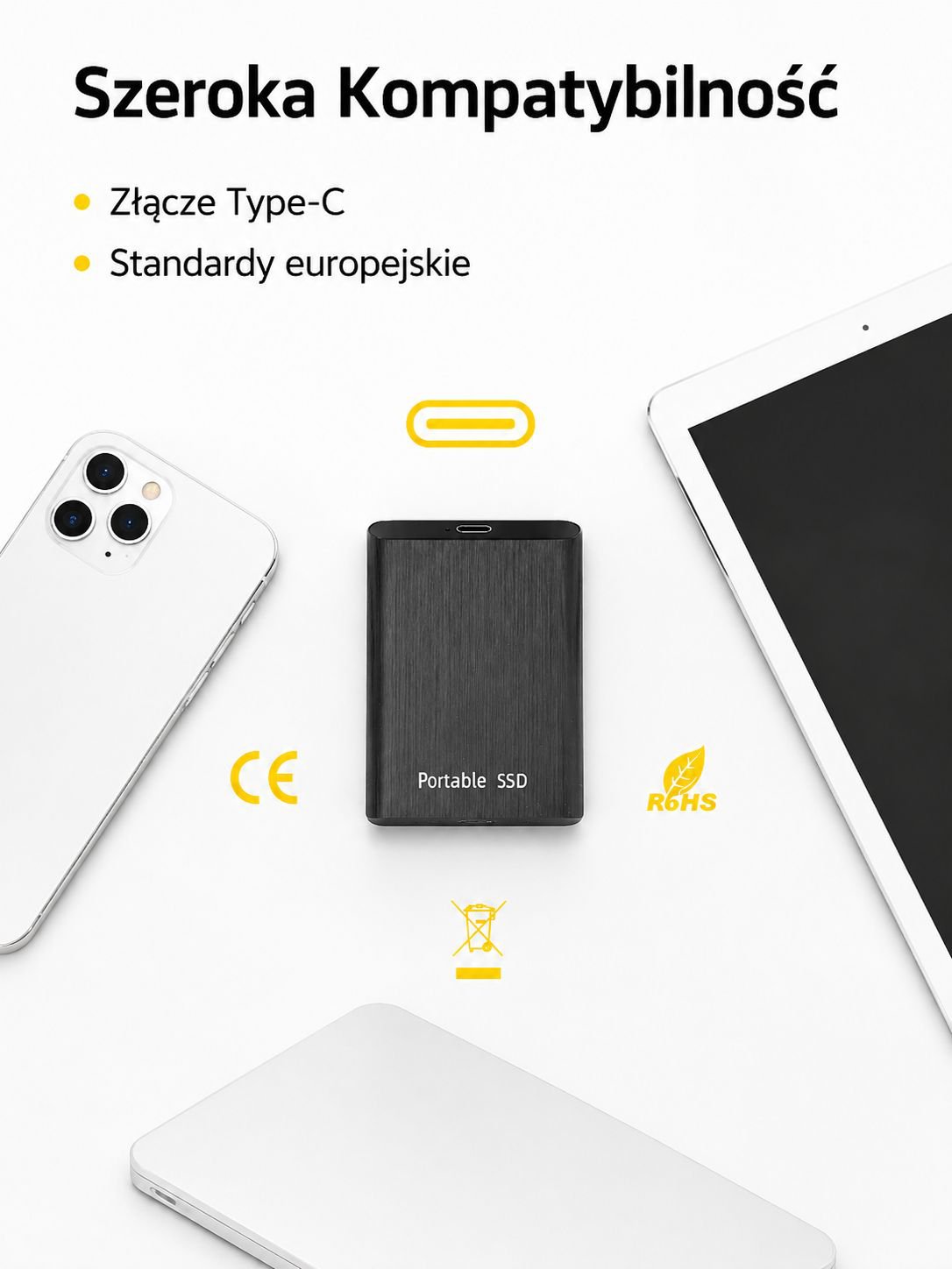 Kompaktowy i lekki przenośny dysk twardy