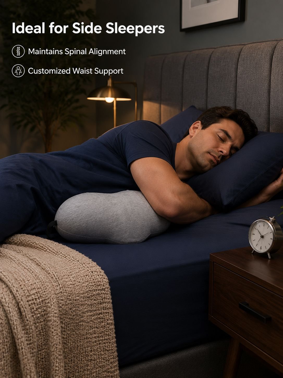 Sleep lumbar support pillow memory