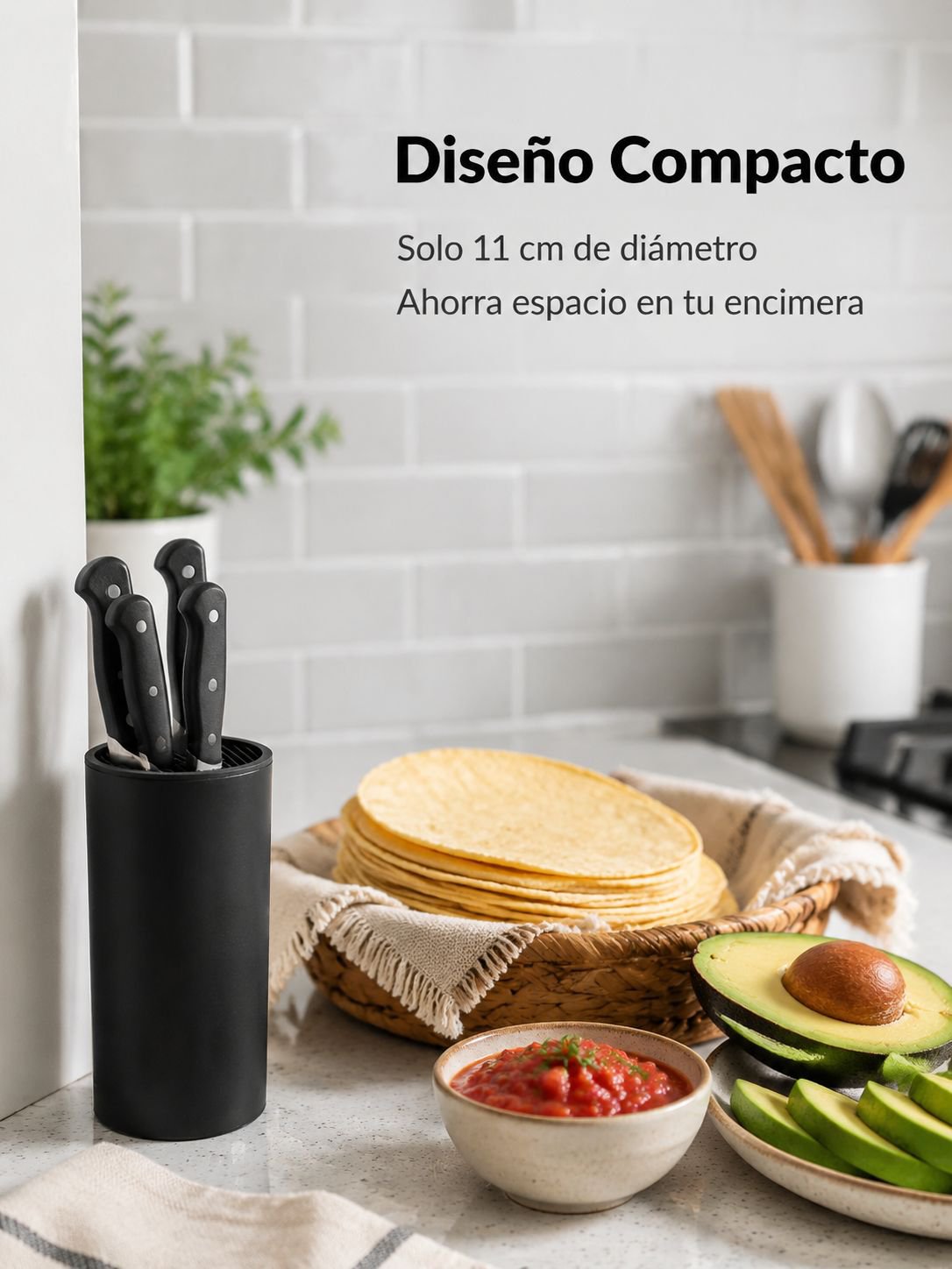Portacuchillos multifuncional de plástico
