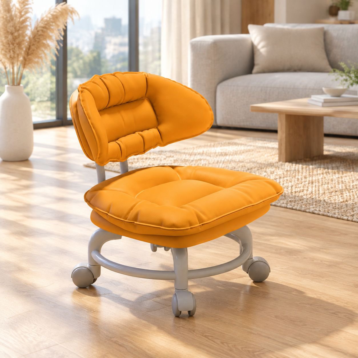 Multifunktionaler kleiner Sessel mit Universalrollen