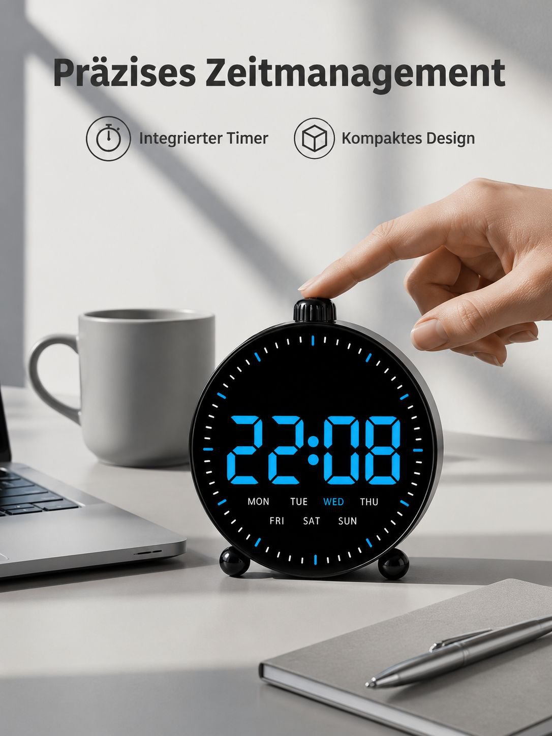 LED Digitaler Wecker Multifunktionaler Timer Kompakte Uhr