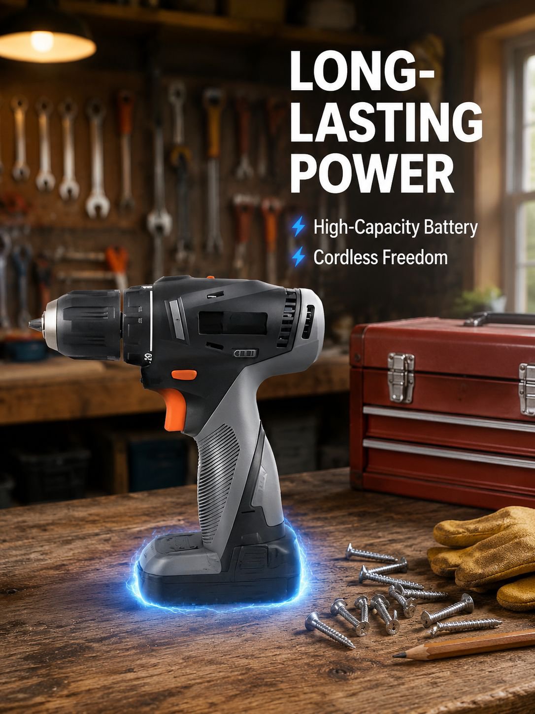Home Cordless Drill Lithium Ion Electric Drill Hand Electric Drill Power Tools Drills