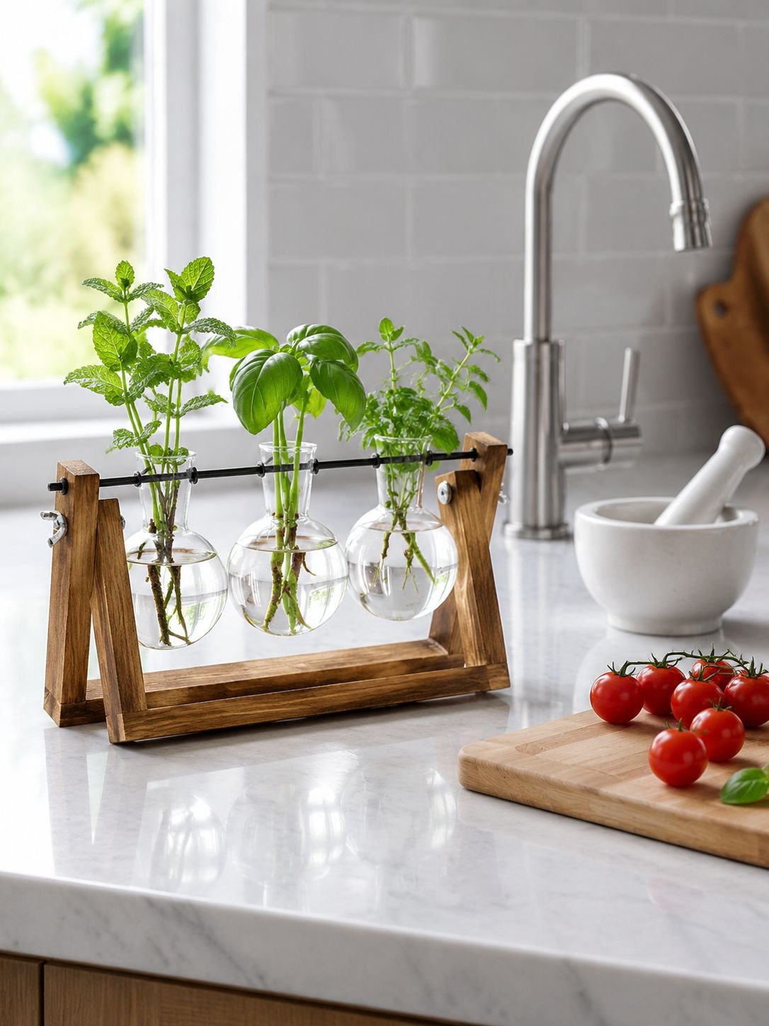 Recipiente de vidrio ideal para hidroponía