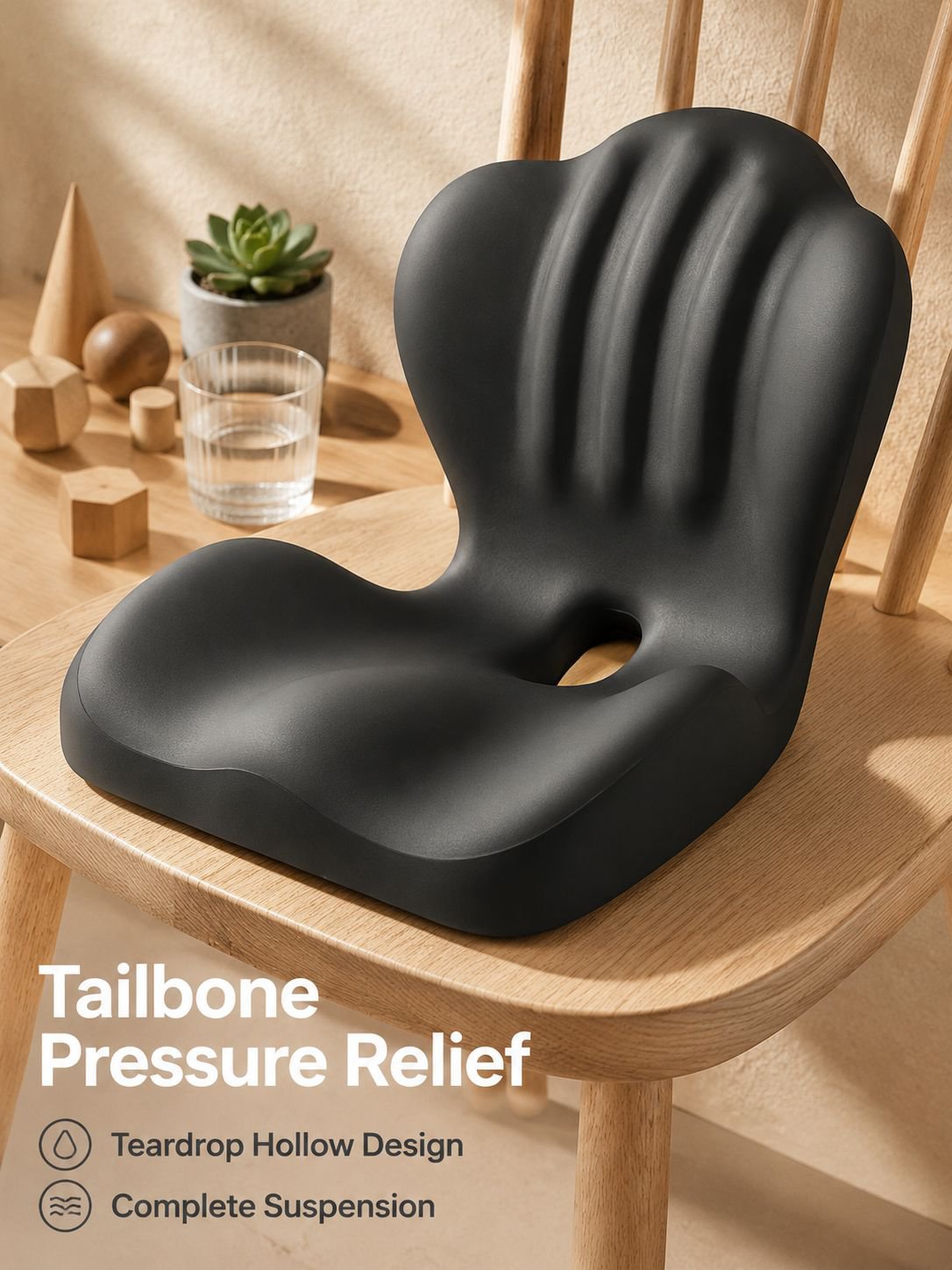 Memory foam one-piece backrest seat cushion