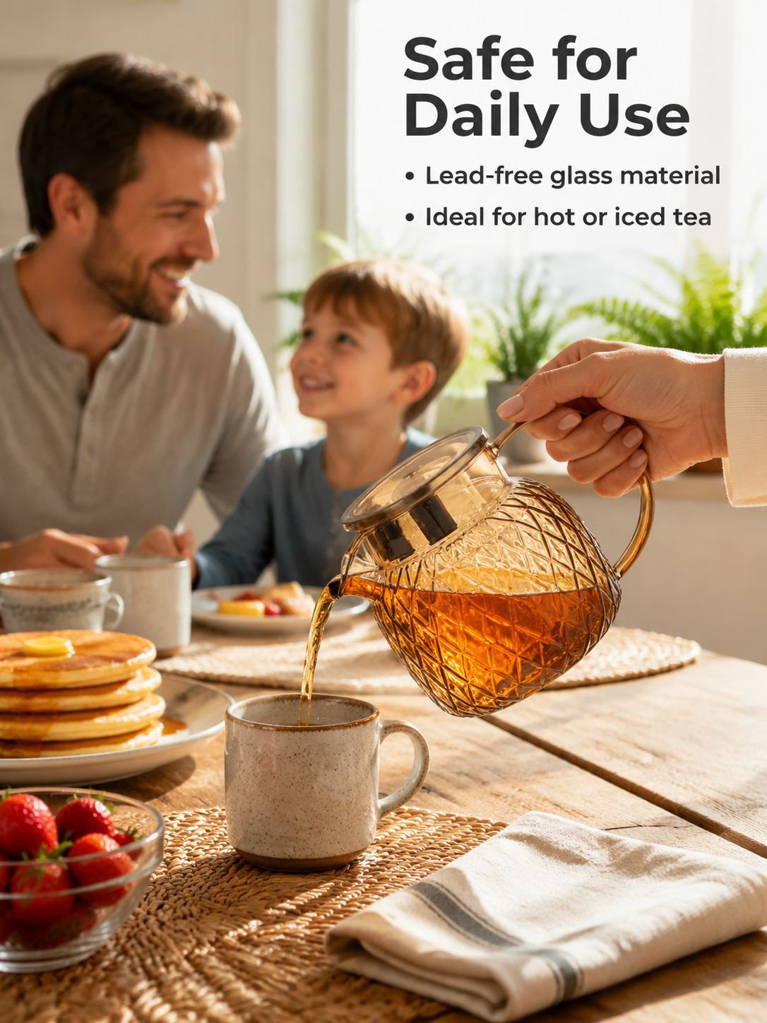 High borosilicate heat-resistant glass teapot