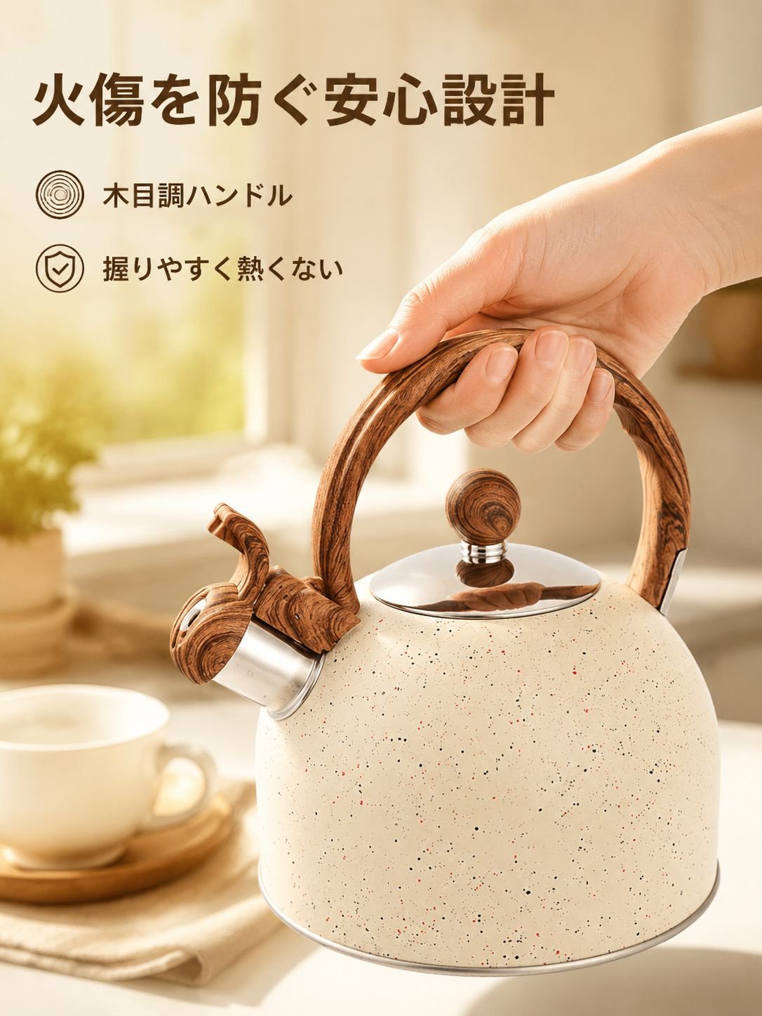 ステンレス製家庭用ケトル