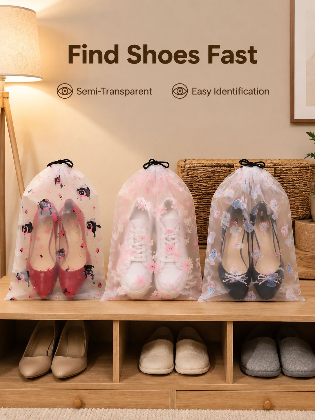Dustproof Mildew-proof Travel Shoe Bag Set, 10pcs Shoe Rack Storage Bags