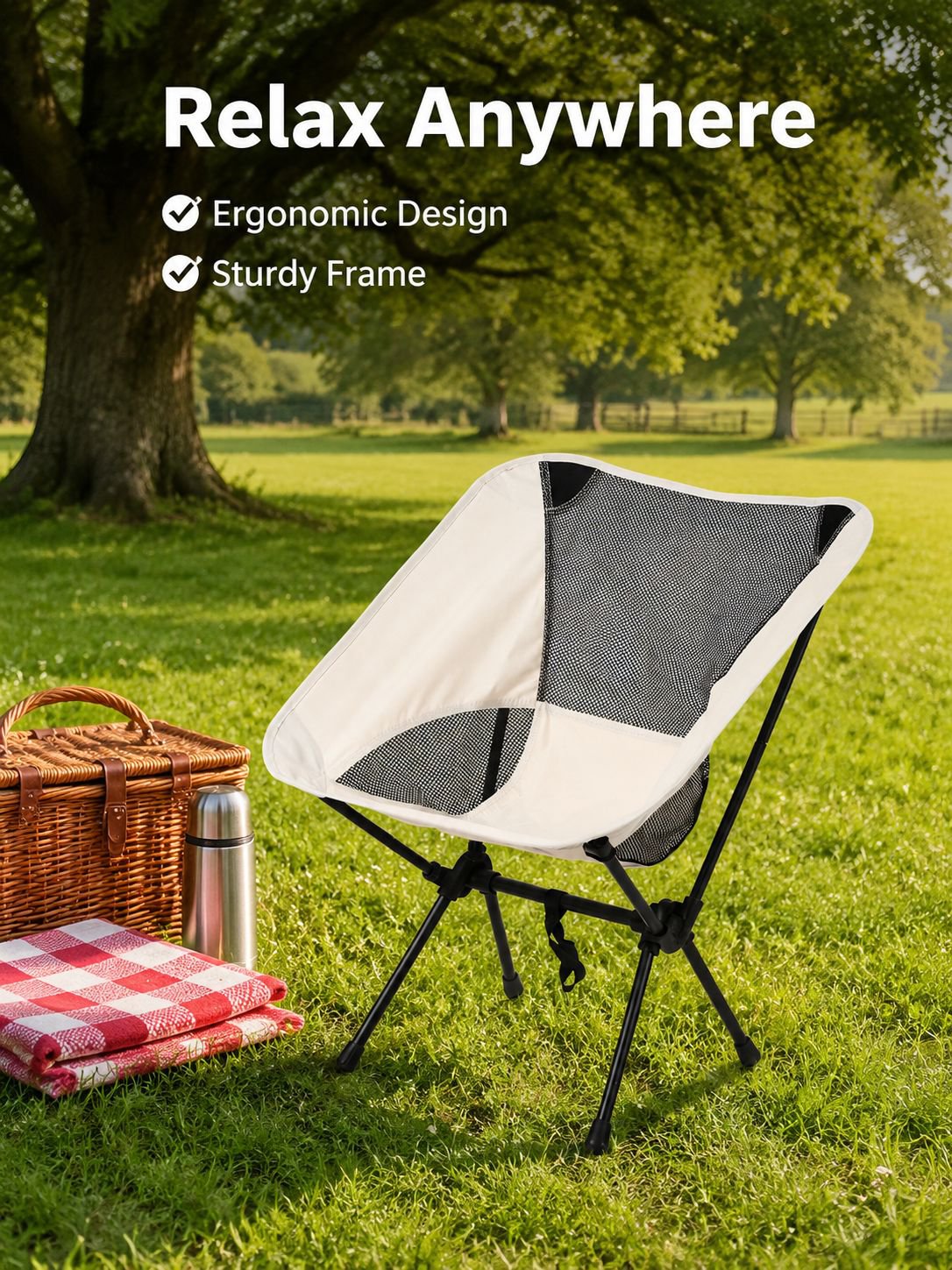 Portable Space Folding Chair Outdoor Beach Chair Fishing Table and Chairs Camping Folding Chair