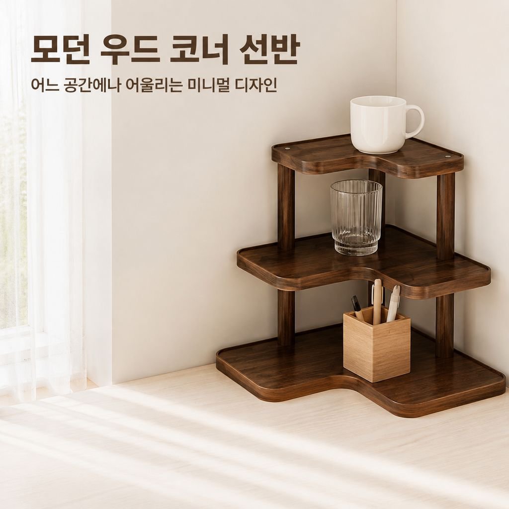 코너형 책상 다단 컵 홀더