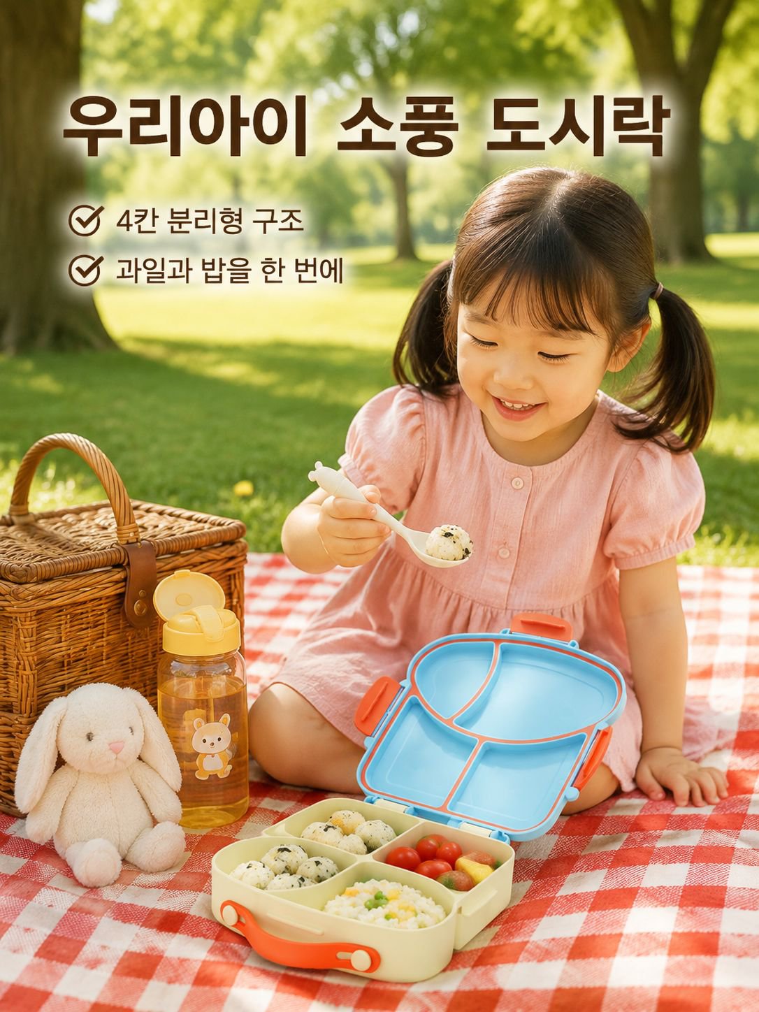 귀여운 식빵형 도시락
