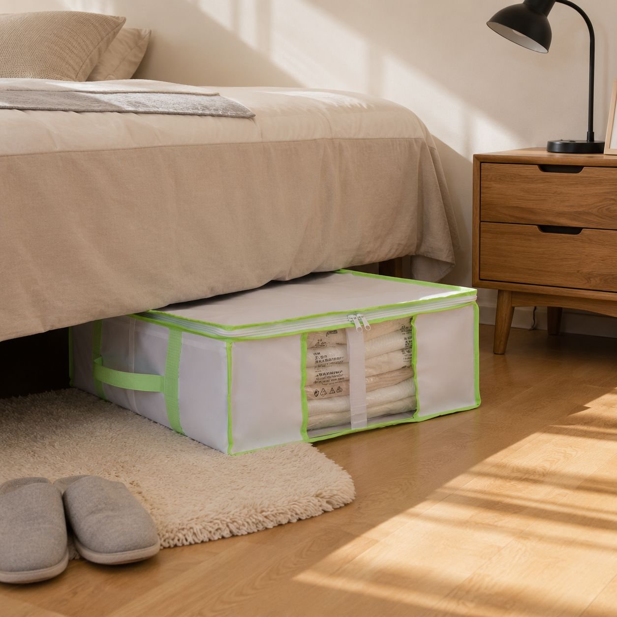 [Under-Bed Storage Box] Tailee Vacuum Compression Storage Box, Organizer, Oxford Cloth Clothing & Qu