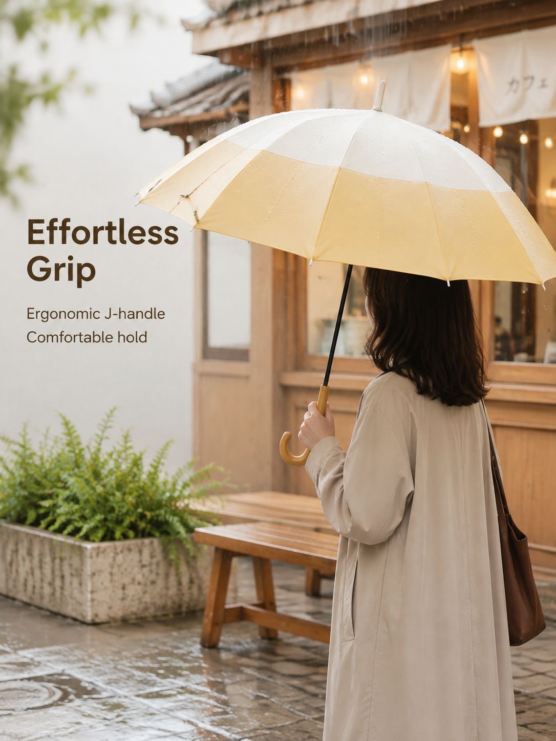 Open umbrella canopy for rain and sun protection