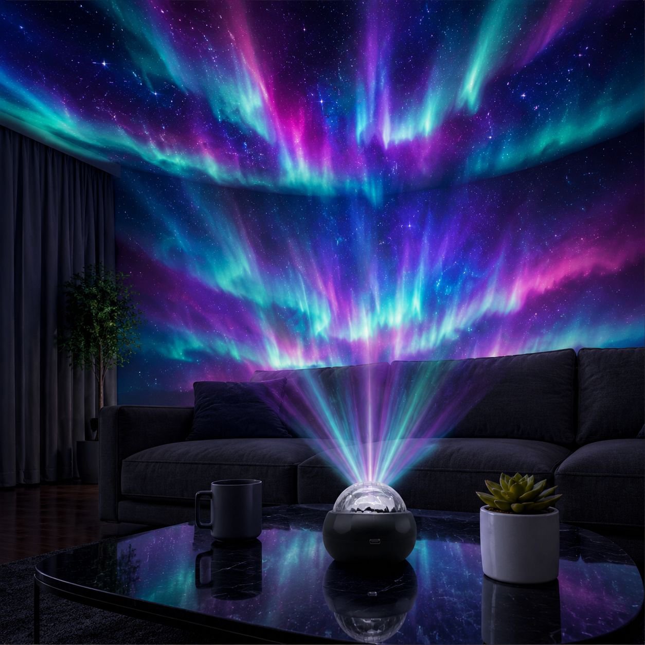 Proyector de Efecto Agua y Estrellas Multicolor